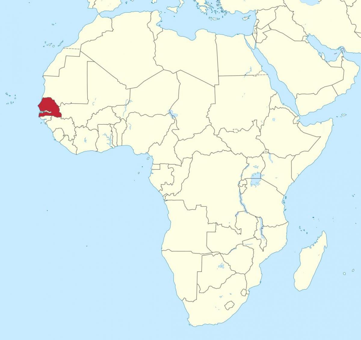 Senegal na mape afriky