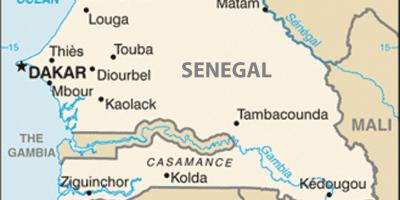Mapa Senegal a okolitých krajín
