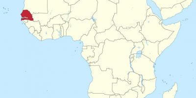 Senegal na mape afriky