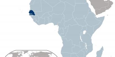 Mapa Senegal miesto na svete