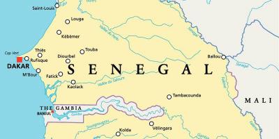 Senegal rieky afrika mapa